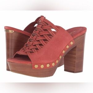 ** Michael Kors Westley Cinnamon Brown Suede Platform Mule Sandals Size 10/ 41